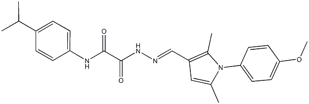 N-(4-isopropylphenyl)-2-(2-{[1-(4-methoxyphenyl)-2,5-dimethyl-1H-pyrrol-3-yl]methylene}hydrazino)-2-oxoacetamide Struktur