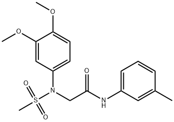 2-[3,4-dimethoxy(methylsulfonyl)anilino]-N-(3-methylphenyl)acetamide Struktur