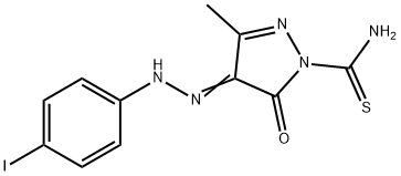 4-[(4-iodophenyl)hydrazono]-3-methyl-5-oxo-4,5-dihydro-1H-pyrazole-1-carbothioamide Struktur