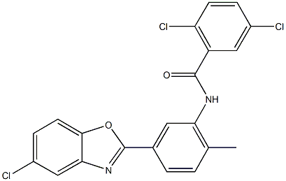 2,5-dichloro-N-[5-(5-chloro-1,3-benzoxazol-2-yl)-2-methylphenyl]benzamide Struktur