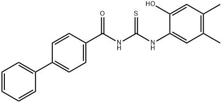 4-({[(2-hydroxy-4,5-dimethylanilino)carbothioyl]amino}carbonyl)-1,1'-biphenyl Struktur