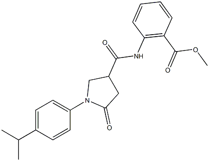 methyl 2-({[1-(4-isopropylphenyl)-5-oxo-3-pyrrolidinyl]carbonyl}amino)benzoate Struktur