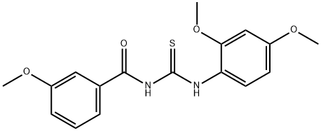 N-(2,4-dimethoxyphenyl)-N'-(3-methoxybenzoyl)thiourea Struktur