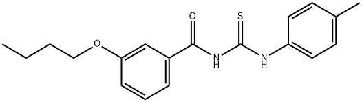 N-(3-butoxybenzoyl)-N'-(4-methylphenyl)thiourea Struktur