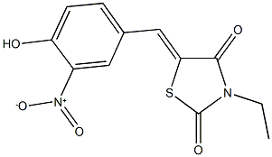 3-ethyl-5-{4-hydroxy-3-nitrobenzylidene}-1,3-thiazolidine-2,4-dione Struktur