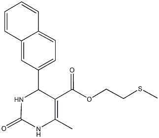 2-(methylsulfanyl)ethyl 6-methyl-4-(2-naphthyl)-2-oxo-1,2,3,4-tetrahydro-5-pyrimidinecarboxylate Struktur