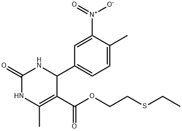 2-(ethylsulfanyl)ethyl 4-{3-nitro-4-methylphenyl}-6-methyl-2-oxo-1,2,3,4-tetrahydro-5-pyrimidinecarboxylate Struktur