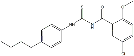 N-(4-butylphenyl)-N'-(5-chloro-2-methoxybenzoyl)thiourea Struktur