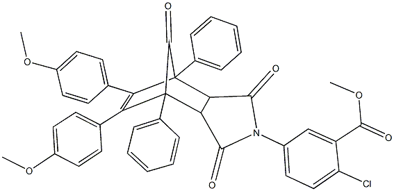 methyl 5-[8,9-bis(4-methoxyphenyl)-3,5,10-trioxo-1,7-diphenyl-4-azatricyclo[5.2.1.0~2,6~]dec-8-en-4-yl]-2-chlorobenzoate Struktur