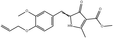 methyl 5-[4-(allyloxy)-3-methoxybenzylidene]-2-methyl-4-oxo-4,5-dihydro-1H-pyrrole-3-carboxylate Struktur