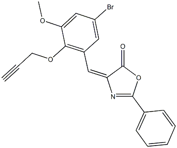 4-[5-bromo-3-methoxy-2-(2-propynyloxy)benzylidene]-2-phenyl-1,3-oxazol-5(4H)-one Struktur