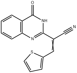 2-(4-oxo-3,4-dihydro-2-quinazolinyl)-3-(2-thienyl)acrylonitrile Struktur