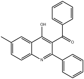 (4-hydroxy-6-methyl-2-phenyl-3-quinolinyl)(phenyl)methanone Struktur