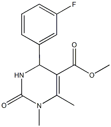 methyl 4-(3-fluorophenyl)-1,6-dimethyl-2-oxo-1,2,3,4-tetrahydropyrimidine-5-carboxylate Struktur