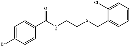 4-bromo-N-{2-[(2-chlorobenzyl)sulfanyl]ethyl}benzamide Struktur