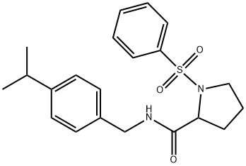 N-(4-isopropylbenzyl)-1-(phenylsulfonyl)-2-pyrrolidinecarboxamide Struktur