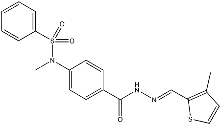 N-methyl-N-[4-({2-[(3-methyl-2-thienyl)methylene]hydrazino}carbonyl)phenyl]benzenesulfonamide Struktur