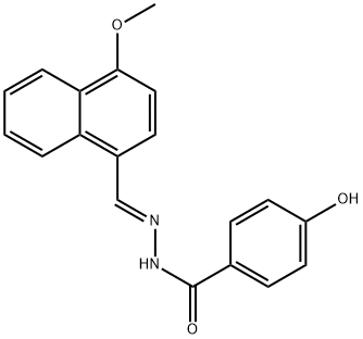 4-hydroxy-N'-[(4-methoxy-1-naphthyl)methylene]benzohydrazide Struktur