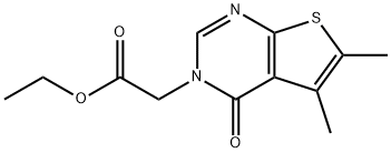 ethyl (5,6-dimethyl-4-oxothieno[2,3-d]pyrimidin-3(4H)-yl)acetate Struktur