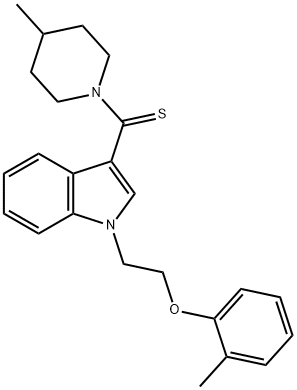 2-methylphenyl 2-{3-[(4-methyl-1-piperidinyl)carbothioyl]-1H-indol-1-yl}ethyl ether Struktur