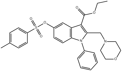 ethyl 5-{[(4-methylphenyl)sulfonyl]oxy}-2-(4-morpholinylmethyl)-1-phenyl-1H-indole-3-carboxylate Struktur