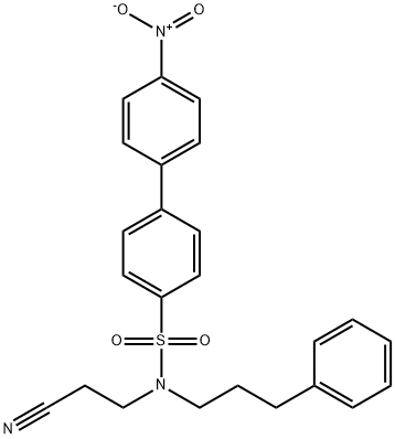 N-(2-cyanoethyl)-4'-nitro-N-(3-phenylpropyl)[1,1'-biphenyl]-4-sulfonamide Struktur