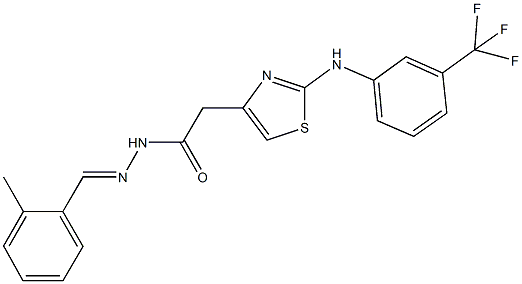 N'-(2-methylbenzylidene)-2-{2-[3-(trifluoromethyl)anilino]-1,3-thiazol-4-yl}acetohydrazide Struktur