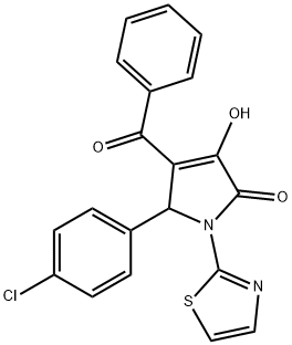 4-benzoyl-5-(4-chlorophenyl)-3-hydroxy-1-(1,3-thiazol-2-yl)-1,5-dihydro-2H-pyrrol-2-one Struktur