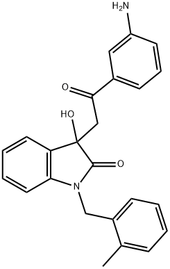 3-[2-(3-aminophenyl)-2-oxoethyl]-3-hydroxy-1-(2-methylbenzyl)-1,3-dihydro-2H-indol-2-one Struktur