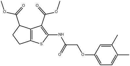 dimethyl 2-{[(3,4-dimethylphenoxy)acetyl]amino}-5,6-dihydro-4H-cyclopenta[b]thiophene-3,4-dicarboxylate Struktur