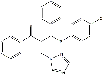 3-[(4-chlorophenyl)sulfanyl]-1,3-diphenyl-2-(1H-1,2,4-triazol-1-ylmethyl)-1-propanone Struktur