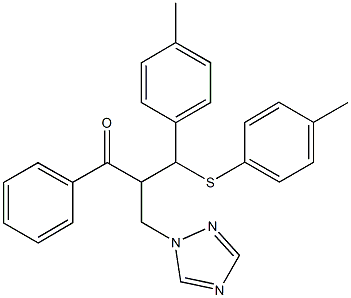 3-(4-methylphenyl)-3-[(4-methylphenyl)sulfanyl]-1-phenyl-2-(1H-1,2,4-triazol-1-ylmethyl)-1-propanone Struktur