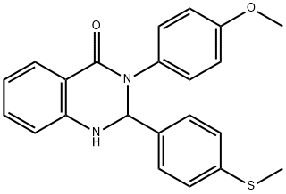 3-(4-methoxyphenyl)-2-[4-(methylsulfanyl)phenyl]-2,3-dihydro-4(1H)-quinazolinone Struktur