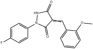 1-(4-fluorophenyl)-4-(2-methoxybenzylidene)-3,5-pyrazolidinedione Struktur