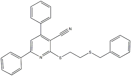 4,6-diphenyl-2-{[2-(phenylsulfanyl)ethyl]sulfanyl}nicotinonitrile Struktur