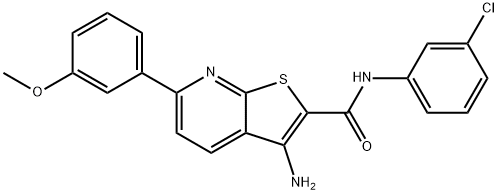 3-amino-N-(3-chlorophenyl)-6-(3-methoxyphenyl)thieno[2,3-b]pyridine-2-carboxamide Struktur