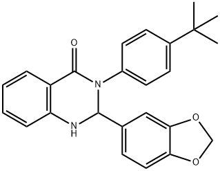 2-(1,3-benzodioxol-5-yl)-3-(4-tert-butylphenyl)-2,3-dihydro-4(1H)-quinazolinone Struktur