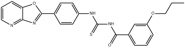 N-(4-[1,3]oxazolo[4,5-b]pyridin-2-ylphenyl)-N'-(3-propoxybenzoyl)thiourea Struktur