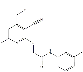 2-{[3-cyano-4-(methoxymethyl)-6-methyl-2-pyridinyl]sulfanyl}-N-(2,3-dimethylphenyl)acetamide Struktur