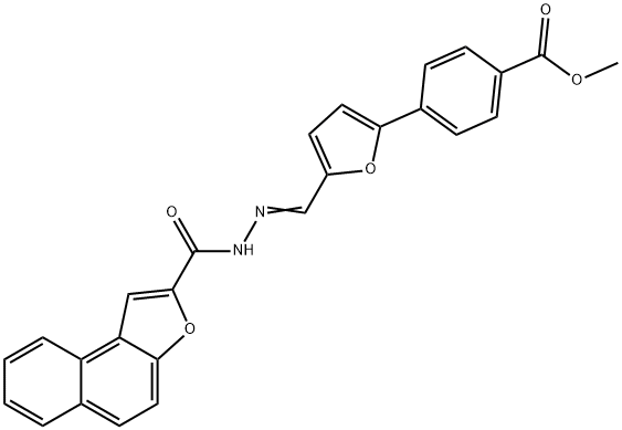 methyl 4-{5-[2-(naphtho[2,1-b]furan-2-ylcarbonyl)carbohydrazonoyl]-2-furyl}benzoate Struktur