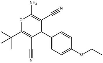 2-amino-6-tert-butyl-4-(4-ethoxyphenyl)-4H-pyran-3,5-dicarbonitrile Struktur