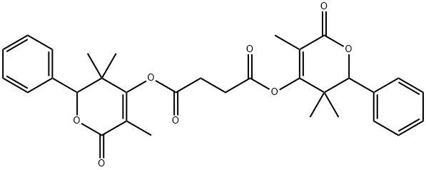 bis(3,3,5-trimethyl-6-oxo-2-phenyl-3,6-dihydro-2H-pyran-4-yl) succinate Struktur