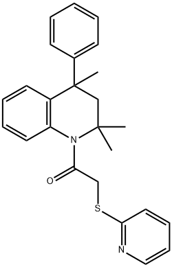 2-oxo-2-(2,2,4-trimethyl-4-phenyl-3,4-dihydro-1(2H)-quinolinyl)ethyl 2-pyridinyl sulfide Struktur