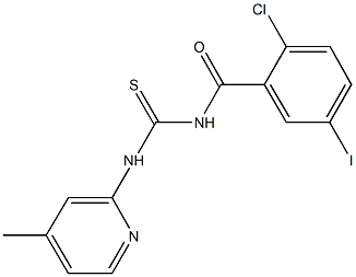 N-(2-chloro-5-iodobenzoyl)-N'-(4-methyl-2-pyridinyl)thiourea Struktur