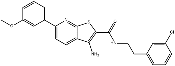 3-amino-N-[2-(3-chlorophenyl)ethyl]-6-(3-methoxyphenyl)thieno[2,3-b]pyridine-2-carboxamide Struktur