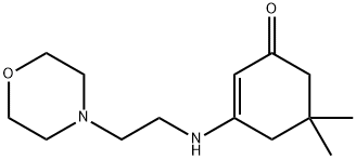 5,5-dimethyl-3-[(2-morpholin-4-ylethyl)amino]cyclohex-2-en-1-one Struktur