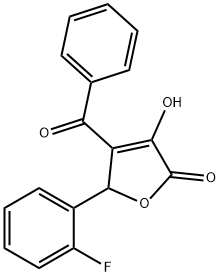 4-benzoyl-5-(2-fluorophenyl)-3-hydroxy-2(5H)-furanone Struktur