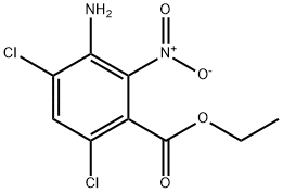 ethyl 3-amino-4,6-dichloro-2-nitrobenzoate Struktur