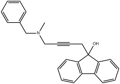 9-{4-[benzyl(methyl)amino]-2-butynyl}-9H-fluoren-9-ol Struktur