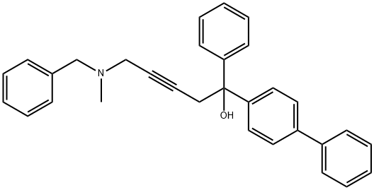 5-[benzyl(methyl)amino]-1-[1,1'-biphenyl]-4-yl-1-phenyl-3-pentyn-1-ol Struktur